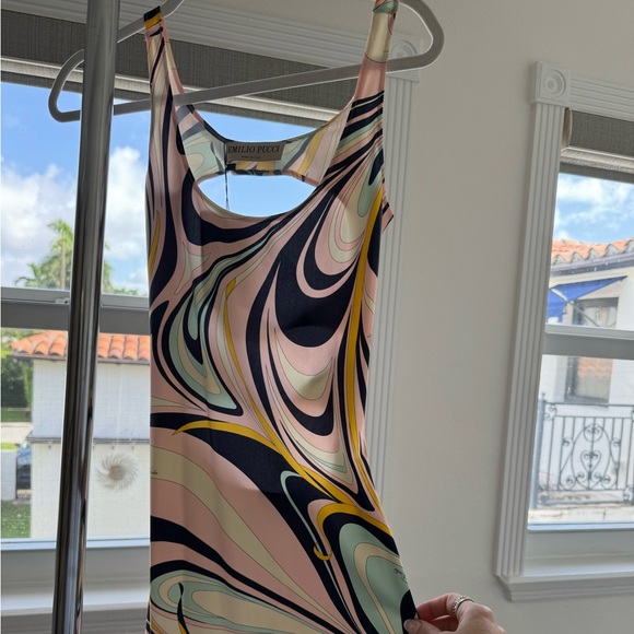 Emilio Pucci XS Dress Cover Up Color Navy & Rosa Lycra Onde Mini Dress - Picture 6 of 8